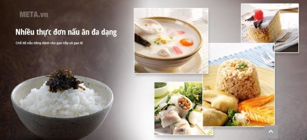 Nồi cơm điện kim cương nấu cơm ngon và nhiều chế độ nấu nướng đa dạng.