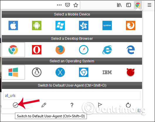 Chuyển về thiết lập mặc định