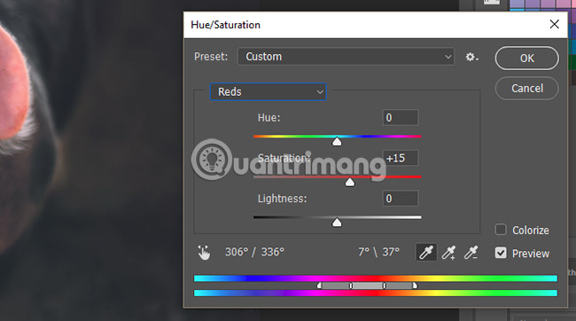 Thay đổi các giá trị Hue, Saturation hoặc Lightness