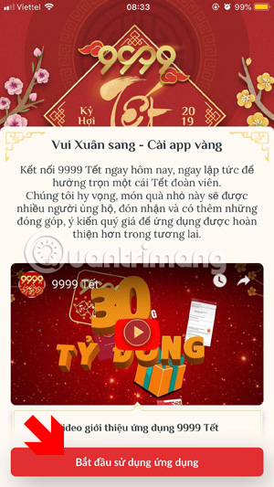 Bắt đầu sử dụng 9999 Tết