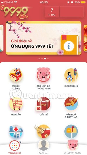 Giao diện chính 9999 Tết