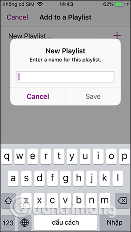 Nhập tên list nhạc