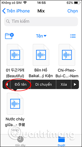 Chọn Đổi tên