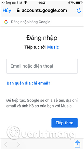 Đăng nhập tài khoản