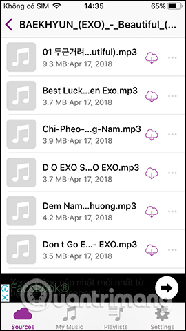 Danh sách bài hát