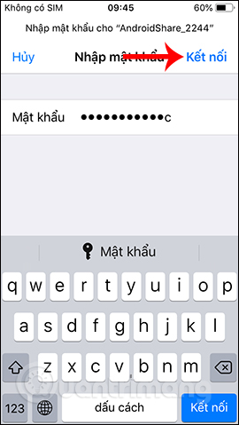 Nhập mật khẩu WiFi