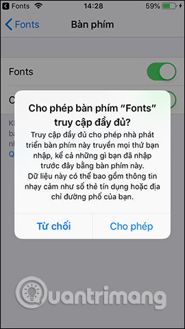 Cho phép truy cập đầy đủ