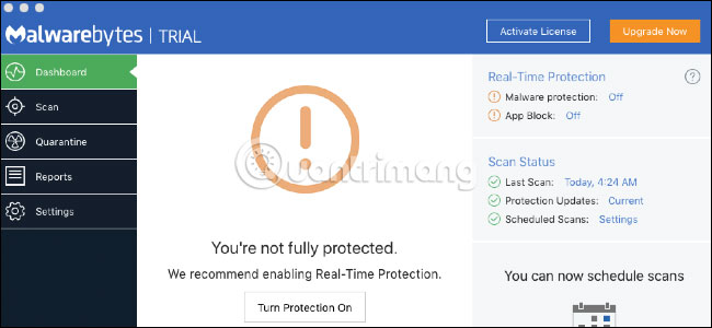 Loại bỏ bằng Malwarebytes