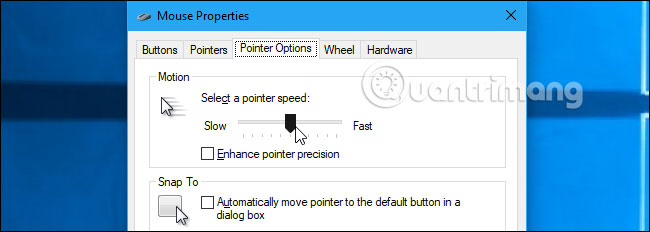 Nếu không thể thay đổi cài đặt DPI, hãy điều chỉnh tùy chọn “Pointer speed”