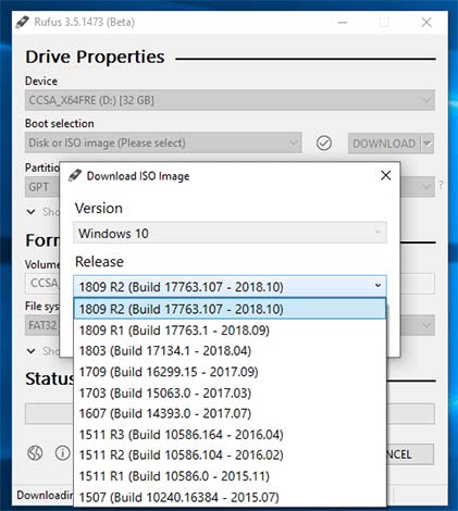 Rufus sẽ tiến hành tải xuống tập lệnh PowerShell khi bạn chọn tùy chọn download (bạn phải nhấp vào nút tải xuống sau khi chọn để bắt đầu quá trình).
