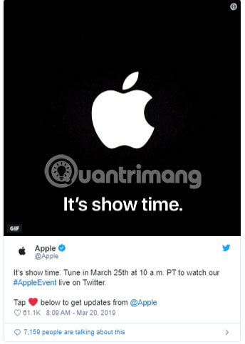 Like dòng tweet để nhận thông báo