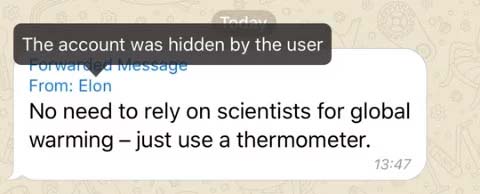  Telegram cũng đã giới thiệu tính năng gửi ẩn danh, loại bỏ liên kết trở lại hồ sơ tài khoản gốc của một tin nhắn được chuyển tiếp. 