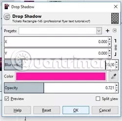 Filters > Light and Shadow > Drop Shadow