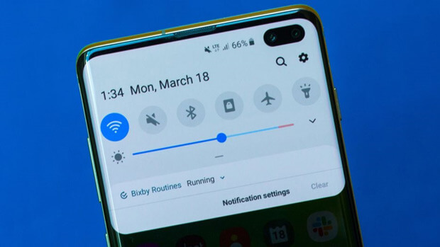 Di chuyển thanh trượt độ sáng ở ngay trên thanh thông báo 2