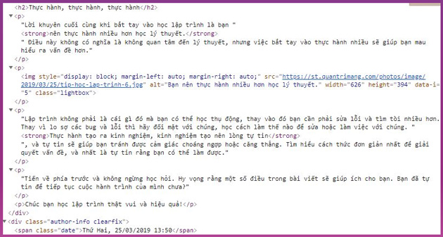 Chọn Xem nguồn trang - để xem code HTML phía sau trang web mình đang đọc