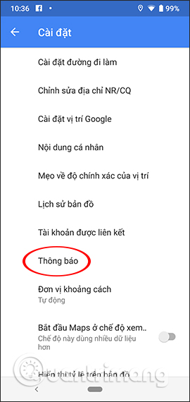 Điều chỉnh Thông báo