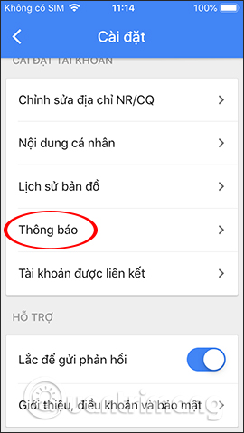 Thiết lập Thông báo