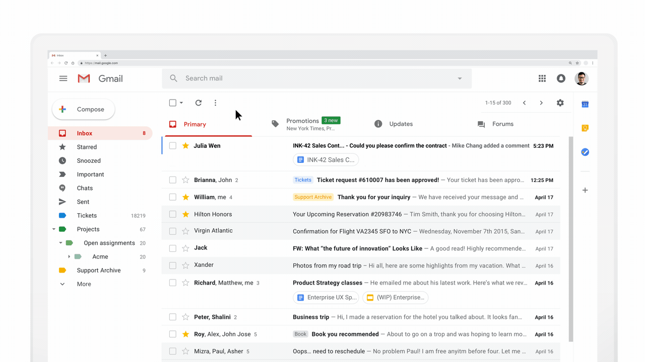 Gmail sẽ được trang bị thêm một chút khả năng tương tác với người dùng