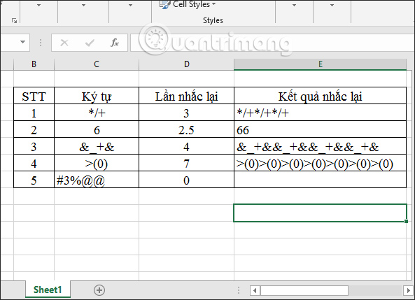 Cách sử dụng hàm REPT trên Excel - Ảnh minh hoạ 4