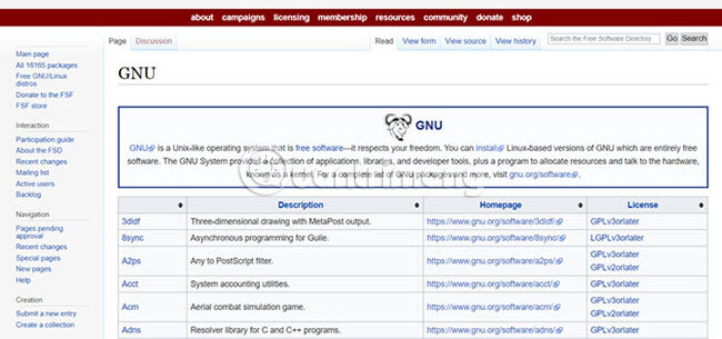 Thư mục phần mềm miễn phí GNU 
