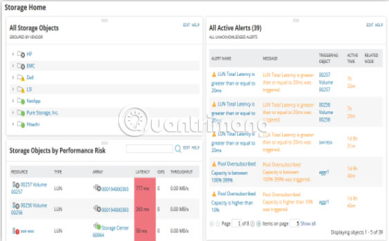 Multi-Vendor Storage Performance & Capacity Monitor của Solarwinds