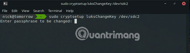 Thay đổi cụm mật khẩu