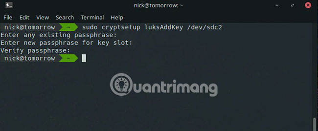 Thêm key mới vào slot trống
