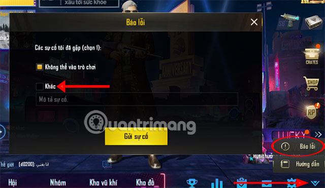Report người chơi PUBG Mobile