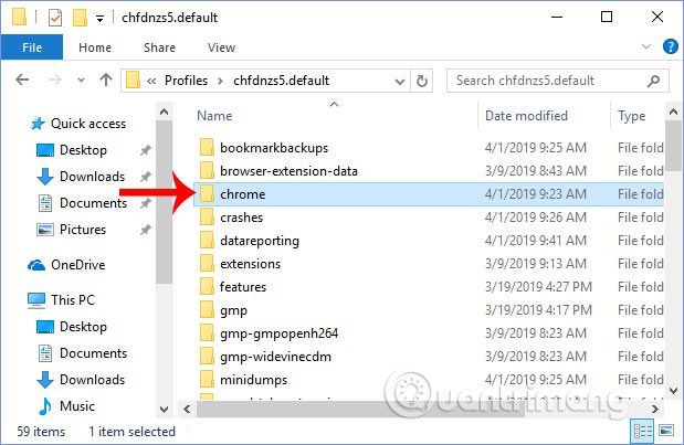 Chuyển thư mục chrome
