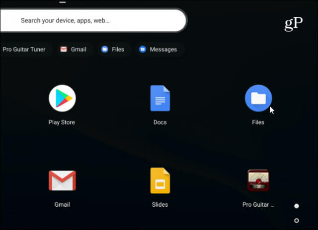 Nhấp vào nút Launcher và mở ứng dụng Files