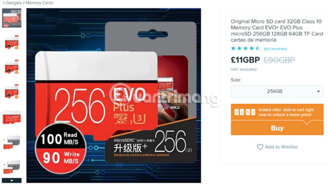 Thẻ microSD giả ăn cắp thiết kế