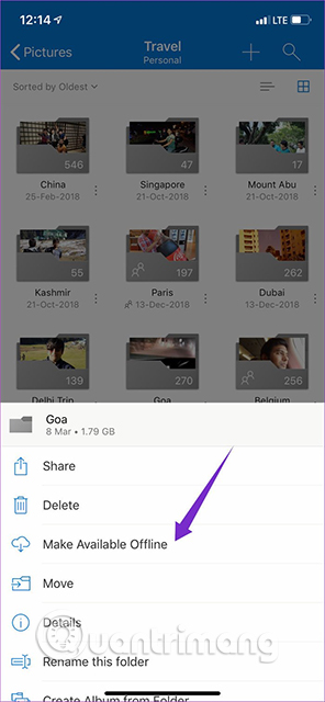 Chọn Make Available Offline
