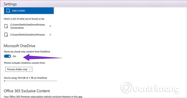 Đồng bộ OneDrive với Microsoft Photos