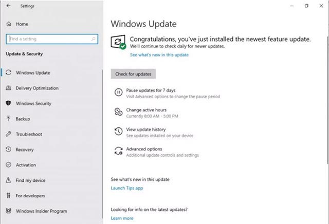 Người dùng sẽ được phép trì hoãn cập nhật "7 ngày một lần, tối đa 5 lần"