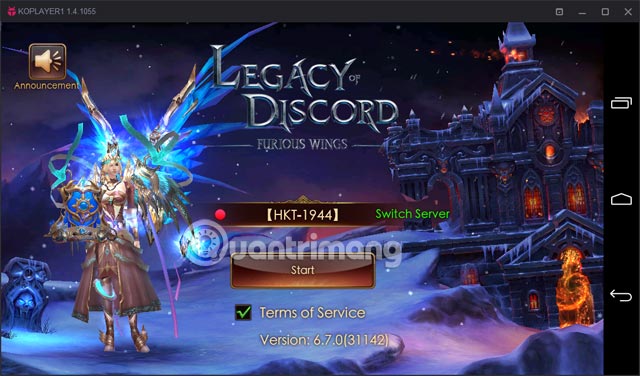 Chọn server Legacy Of Discord