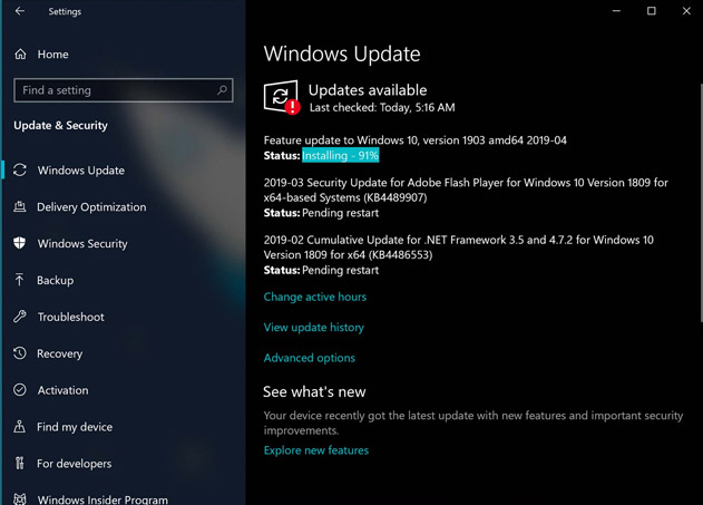 Windows 10 May 2019 Update