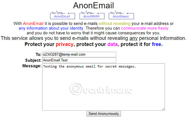 Dùng AnonEmail