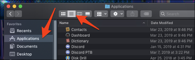 Nhấn nút List để xem danh sách 