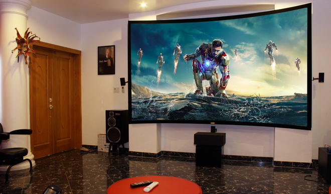 Màn chiếu cong, màn chiếc 3D mang đến hình ảnh chân thực, có chiều sâu