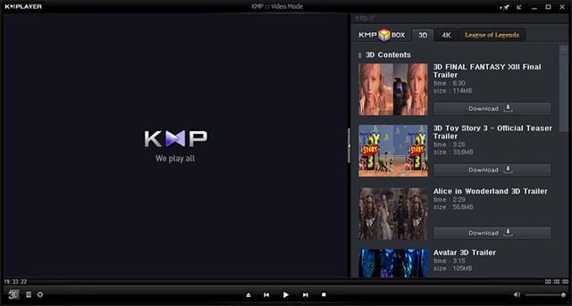 Xem video trên KMPlayer