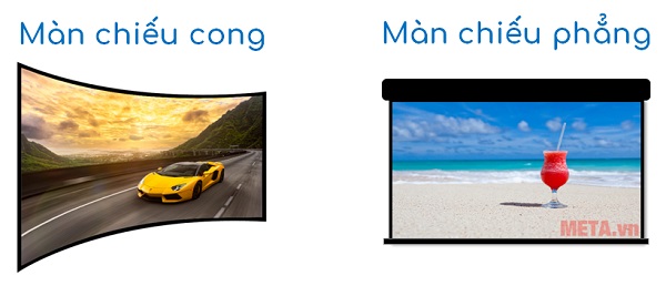 Màn chiếu cong có hình ảnh chất lượng hơn so với màn chiếu phẳng.