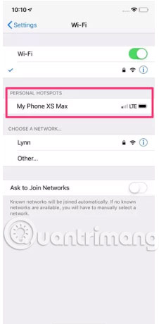 iPhone or iPad as a Personal Hotspot option