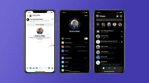Trước đây, để kích hoạt Dark Mode, người dùng phải gửi tin nhắn chứa biểu tượng cảm xúc hình trăng lưỡi liềm đến một người bạn