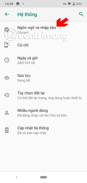 Ngôn ngữ và nhập liệu