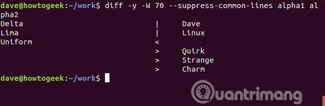 Sử dụng tùy chọn suppress-common-lines