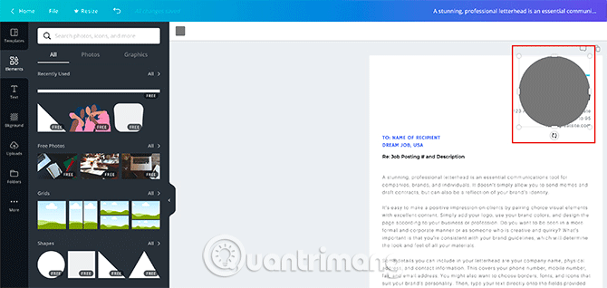 Di chuyển hình đến vị trí mong muốn