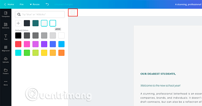 Thay đổi background