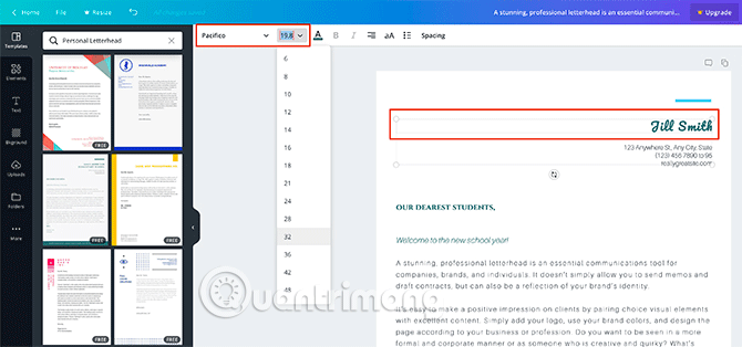 Thay đổi văn bản trong tiêu đề