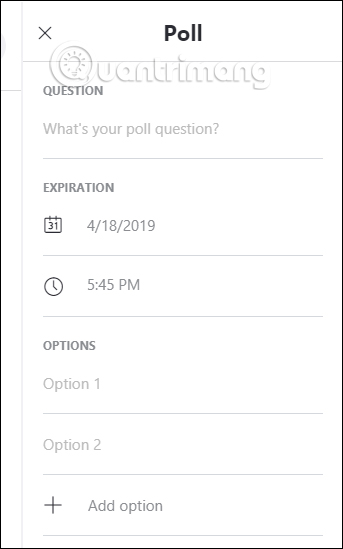 Giao diện tạo bình chọn